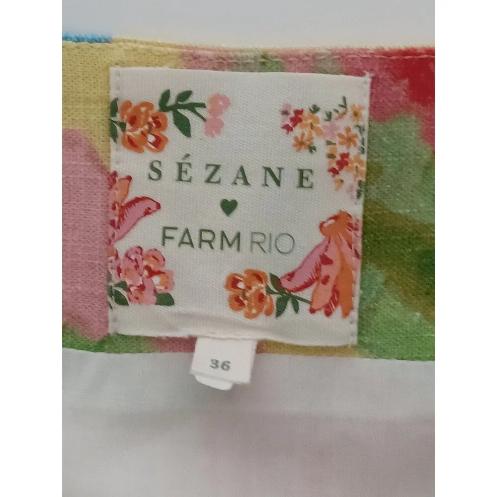 Sezane Farm Rio Skirt Floral Maxi Tropical Boho Cruise‎ Artsy Resort Size 36